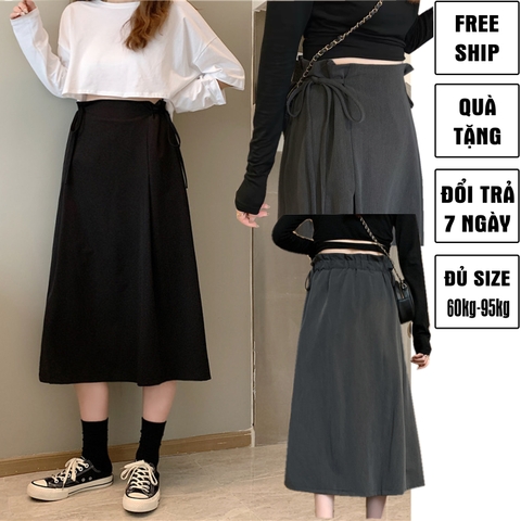 Chân Váy Bigsize Dáng Xòe A 60kg - 100kg Chất Tuyết Mưa Lót Lụa Co Giãn Nhẹ