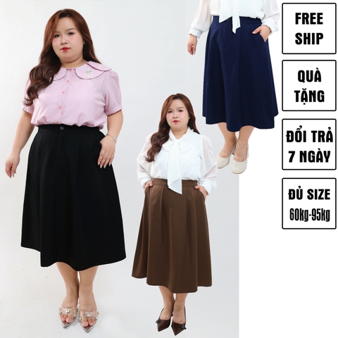 Chân váy bigsize dáng dài 60kg - 95kg chân váy jean dáng dài bigsize