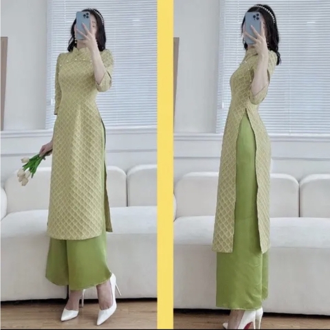 Áo dài bigsize 60kg - 95kg chất gấm xốp phù hợp mặc vào dịp lễ tết