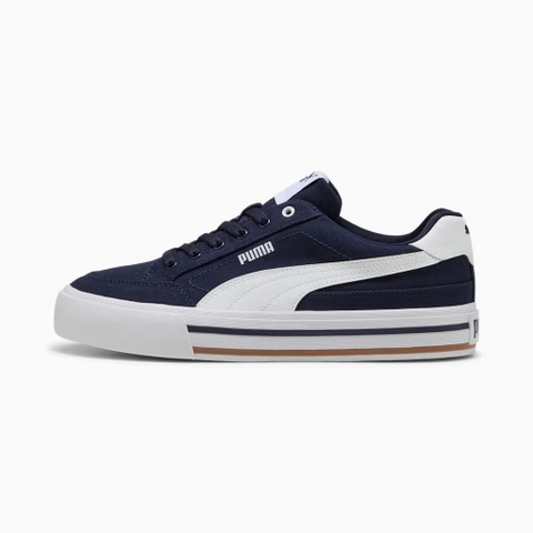 Giày thể thao sneaker chính hãng Puma Court Classic Vulcanised Formstrip Unisex Navy White - Xanh trắng
