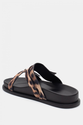 Dép Sandal Zara chính hãng Flat Buckles da beo