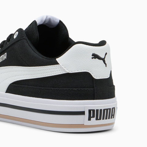 Giày thể thao sneaker chính hãng Puma Court Classic Vulcanised Formstrip Unisex Black White - Đen trắng