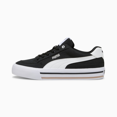 Giày thể thao sneaker chính hãng Puma Court Classic Vulcanised Formstrip Unisex Black White - Đen trắng
