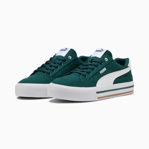 Giày thể thao sneaker chính hãng Puma Court Classic Vulcanised Formstrip Unisex Green White - Xanh lá trắng