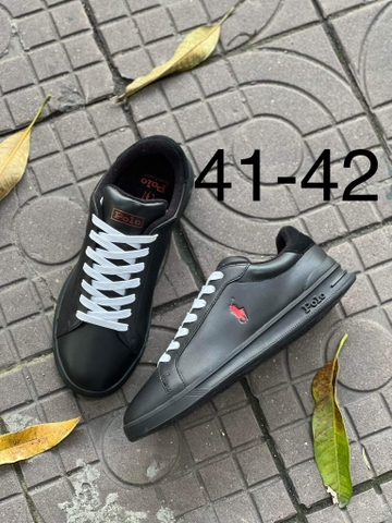 Giày sneaker hàng hiệu Polo Ralph Lauren Heritage Court II 2024 Black chính hãng - nhiều phối màu đen