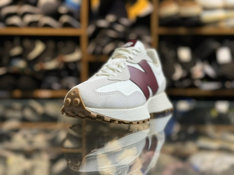 Giày Sneaker New Balance 327 Burgundy chính hãng Classic [Top Best Seller] - Có big size - Trắng đỏ