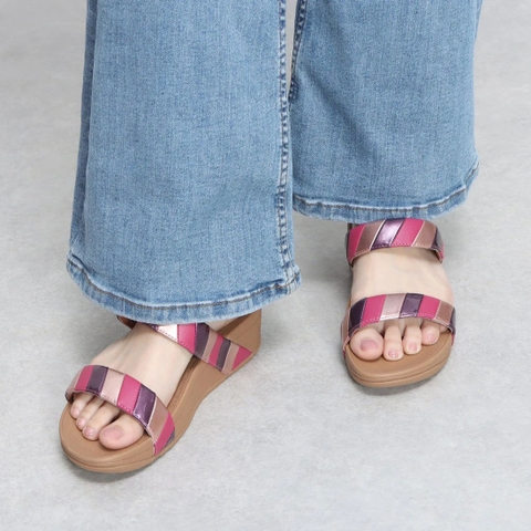 Dép quai ngang FitFlop chính hãng LOTTIE  Rainbow Patchwork Slides - 2 màu Vàng và Hồng - size 36 37 38 39 40