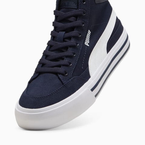 Giày thể thao sneaker chính hãng Puma Court Classic Vulcanized Formstrip Men's Mid Top Navy White - Xanh Navy