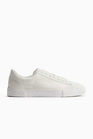 Giày thể thao thời trang H&M chính hãng trắng da - leather all white