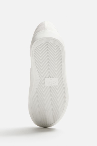 Giày sneaker slip on Zara chính hãng All White Classic - Trắng Dáng cổ điển