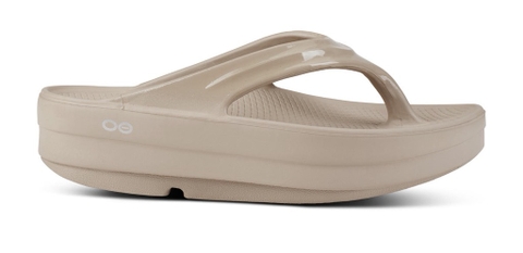 Dép phục hồi sức khoẻ chính hãng OOFOS Healthy Platform Beige Sandal - Be đế cao