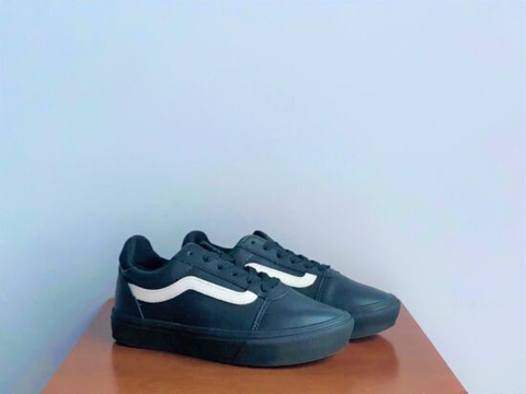 Giày Vans chính hãng ward all black - white line