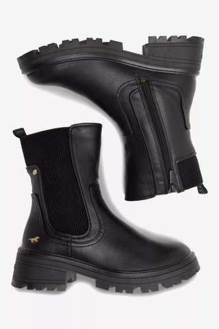 [ Hàng Auth - Full box ] Giày chính hãng Mustang Boots Chelsea Boots Black  lót lông - size 37