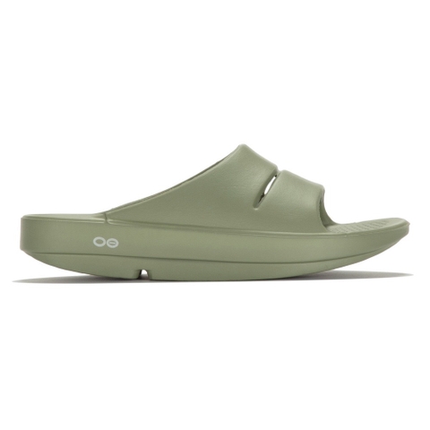 Dép phục hồi sức khoẻ chính hãng OOFOS - Dép Unisex Healthy Olive Green - Xanh rêu