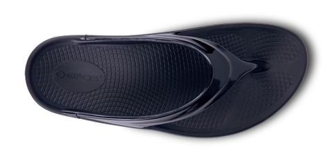 Dép phục hồi sức khoẻ chính hãng OOFOS Healthy Platform Black Sandal - Đen đế cao