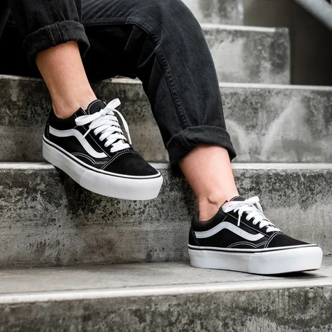 Giày Vans Chính Hãng Old Skool Platform Black/White