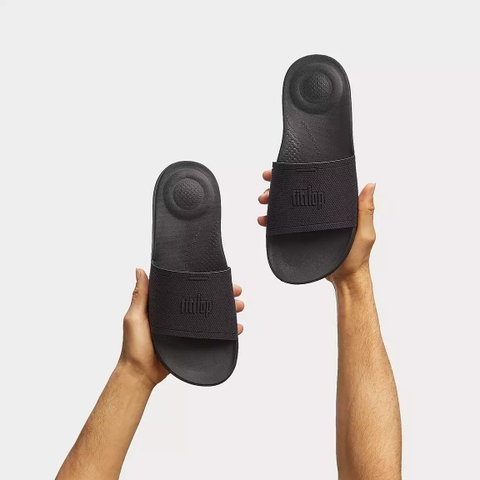 Dép FitFlop chính hãng kháng nước công nghệ iQUSHION Pool Black Slides - Đen