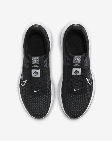Giày Nike chính hãng Interact Run Running Shoes Black White - Chạy bộ - Đen Trắng - size 39 42.5