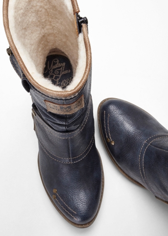 [ Hàng Auth - Full box ] Giày Boots chính hãng Mustang Faux Leather Cone Heeled Calf size 37