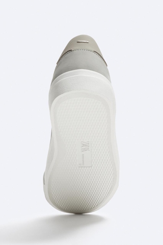 Giày sneaker Zara chính hãng Grey White Classic - Xám Trắng Dáng cổ điển