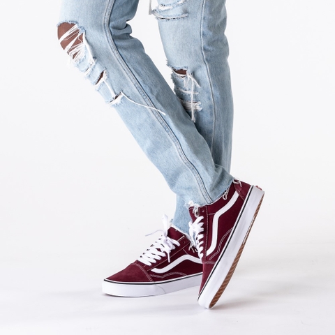 Giày Vans chính hãng Old Skool Port Royale - Đỏ đô