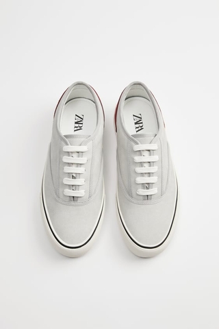 Giày sneaker Zara chính hãng Grey suede - Xám da lộn