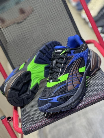 Giày sneaker chính hãng  XLARGE × Puma Velophasis Black/Clyde Royal - Đen xanh neon - Size  42