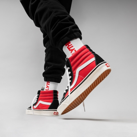 Giày Vans chính hãng Sk8 Hi Red Black