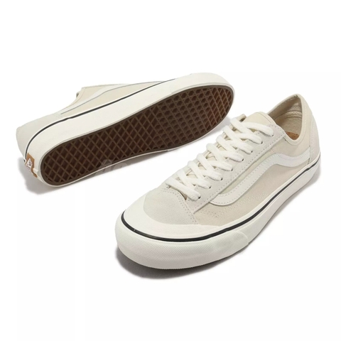 Giày Sneaker Vans chính hãng Style 136 Deco Salt Wash Bone - Trắng be