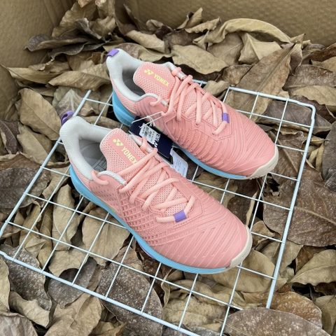 Giày Tennis Yonex chính hãng Power Cushion Sonicage 3 Clay Hồng xanh - Pink Blue - size 37 39.5
