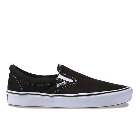 Giày Vans chính hãng Slip on Black white Comfycush