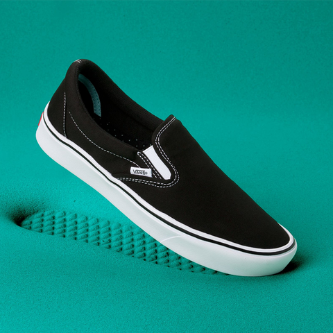 Giày Vans chính hãng Slip on Black white Comfycush