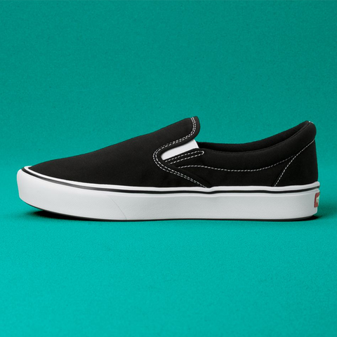 Giày Vans chính hãng Slip on Black white Comfycush
