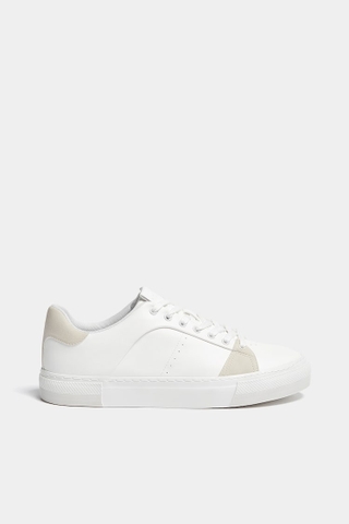 Giày Pull&Bear chính hãng Authentic Basic Casual Trainer Beige White - Trắng be