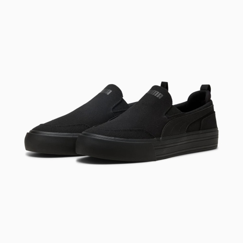 Giày sneaker thể thao chính hãng Puma Slip on  Court Classic Vulcanized All Black - Đen