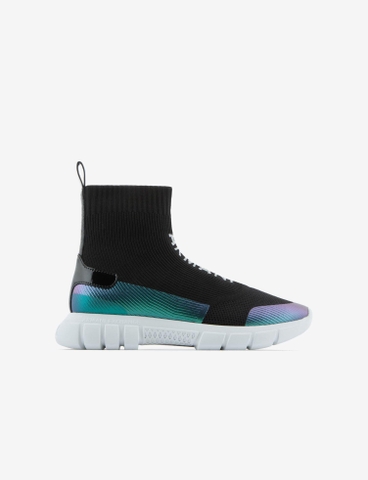 Giày hàng hiệu Armani Exchange Stretch Knit Sock Sneakers Black - Đen chính hãng