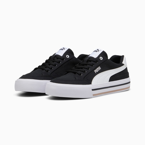 Giày thể thao sneaker chính hãng Puma Court Classic Vulcanised Formstrip Unisex Black White - Đen trắng
