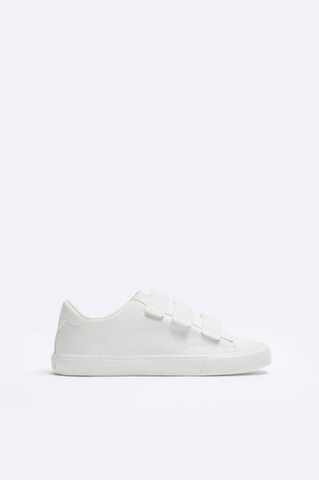 Giày sneaker Zara chính hãng Quai dán Trắng - Velcro White