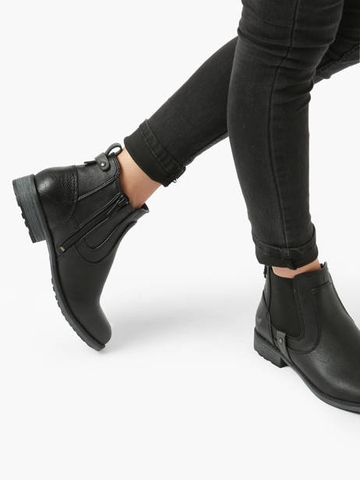 [ Hàng Auth - Full box ] Giày Boots chính hãng Mustang Ankle boots schwarz size 37 - Đen