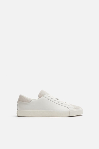 Giày sneaker Zara ORIGINS Leather Beige chính hãng - Da thật - Be