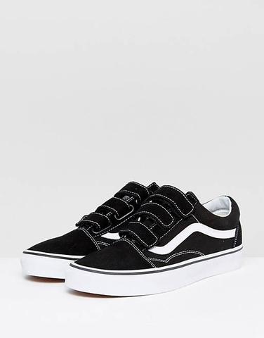 Giày Vans chính hãng Old Skool Velcro Black White