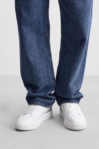 Giày sneaker Zara chính hãng White Platform - Dáng đế dày Trắng phối màu