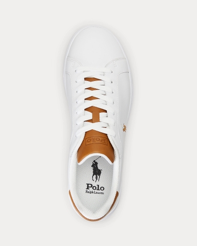 Giày sneaker hàng hiệu Polo Ralph Lauren Heritage Court II White Tan chính hãng - Trắng nâu