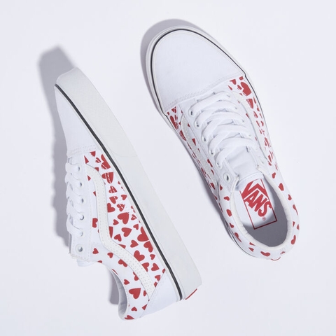 Giày Vans chính hãng Old Skool Valentines Heart White
