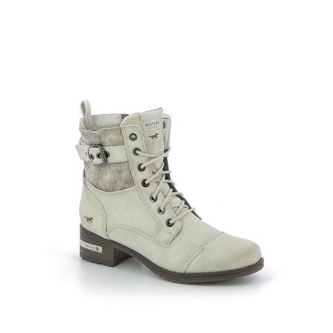 [ Hàng Auth - Full box ] Giày boots chính hãng Mustang ELEGANTE Lace-up ankle Ice - size 37
