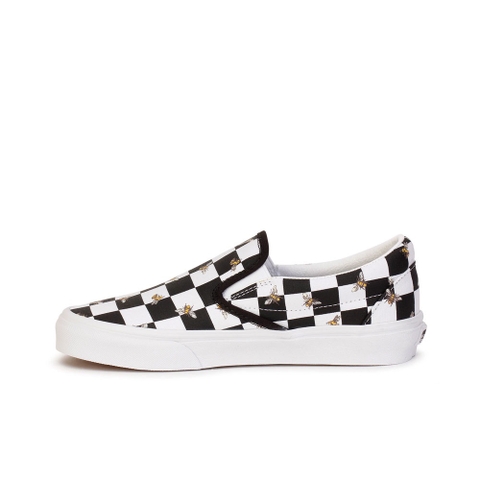 Giày Vans chính hãng Slip on Checker Bee Black white