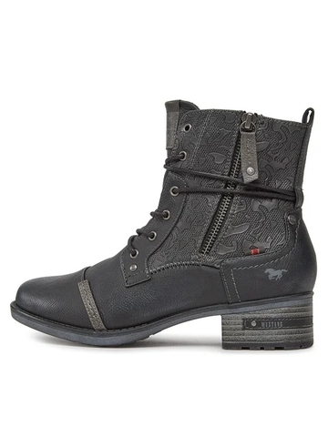 [ Hàng Auth - Full box ] Giày boots chính hãng Mustang Lace-up ankle boots size 37