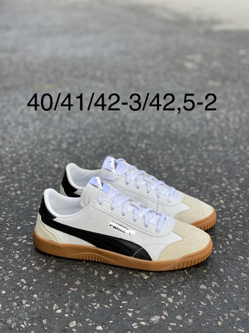 Giày Puma chính hãng CLUB 5V5 Black White Gold Gumsole Suede - Trắng đen đế gum
