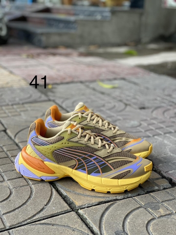 Giày Sneaker Puma Velophasis Muticolor Chocolate Chip-Flaxen - Cam Vàng Nâu - size 41