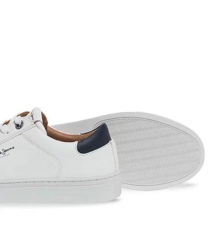 [Hàng auth] Giày thể thao sneaker thời trang thương hiệu Anh Pepe Jeans London Leather White Classic - Trắng cổ điển
